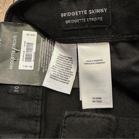 Lucky Brand Womens High Rise  Bridgette Skinny Weathered Black SZ 0/24 - Picture 10 of 13